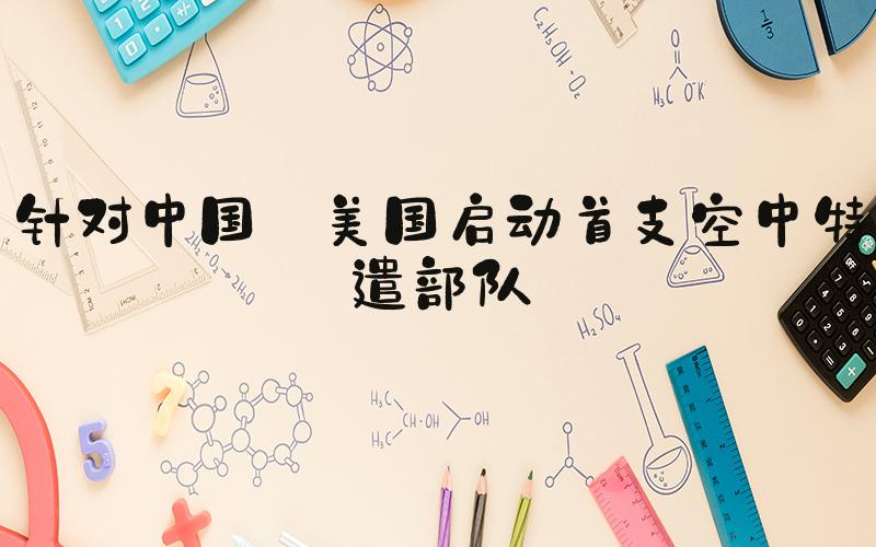针对中国 美国启动首支空中特遣部队
